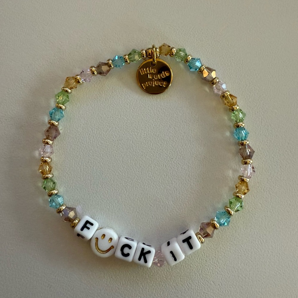 'F*ck It' bracelet by little words project, size S/M
